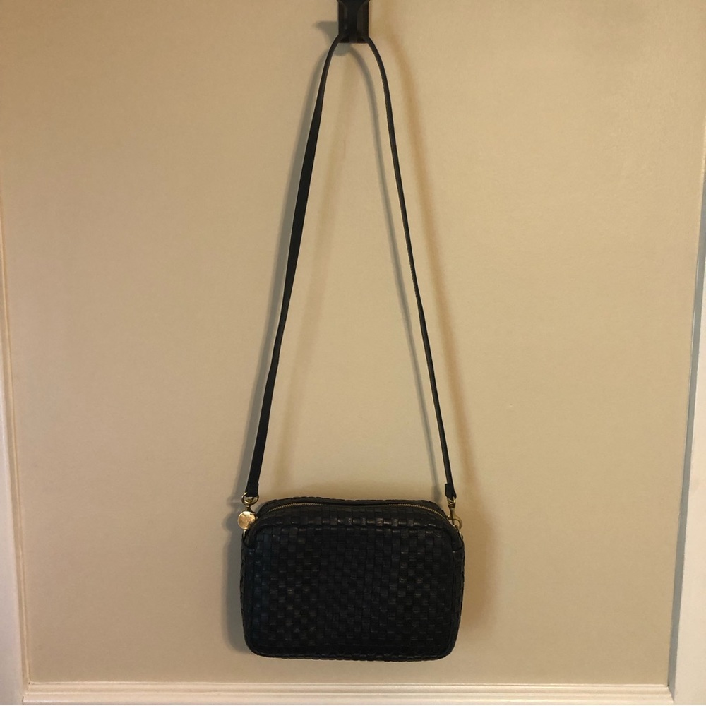 Clare V. Navy Woven Marisol Crossbody